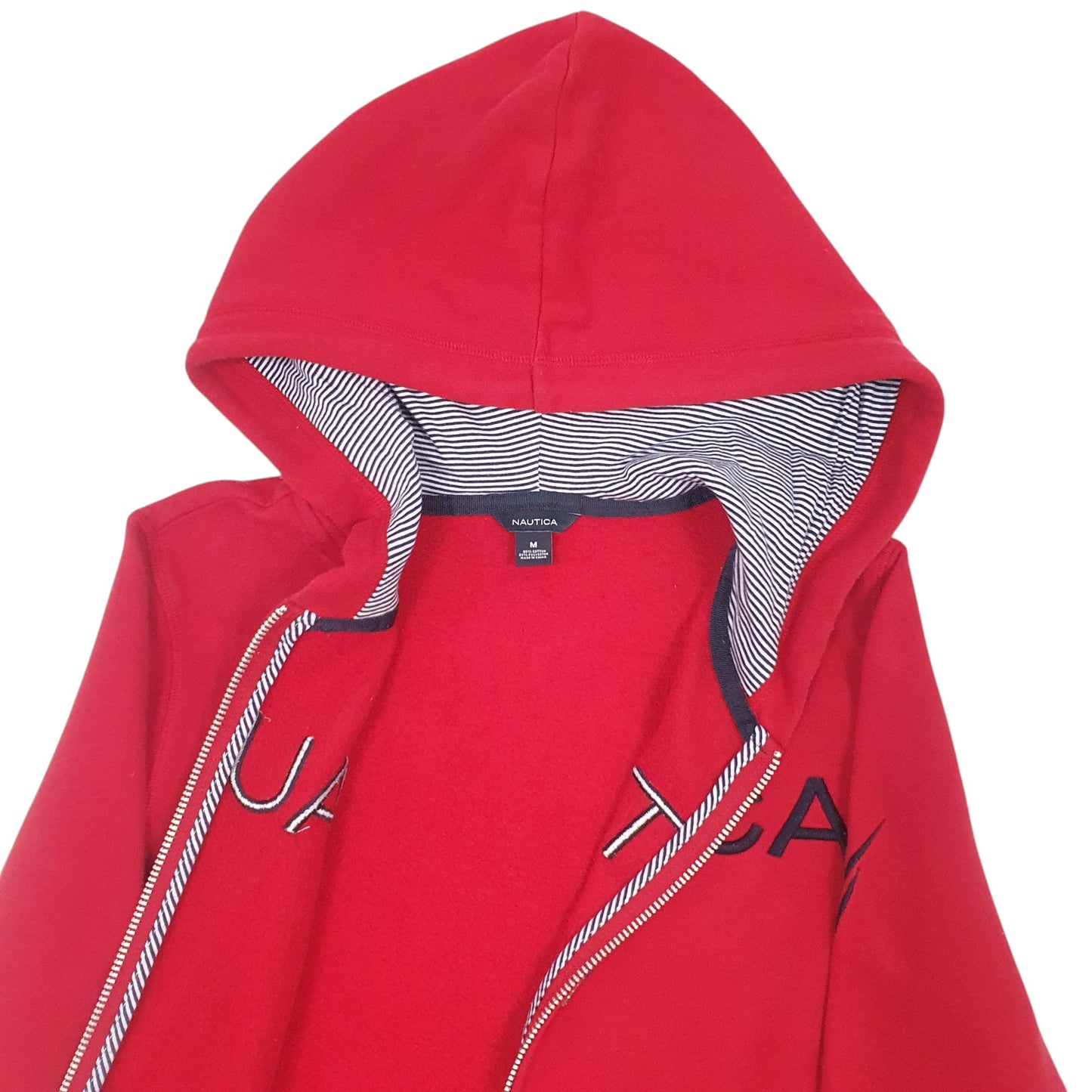 Mens Red Nautica  Full Zip Jumper