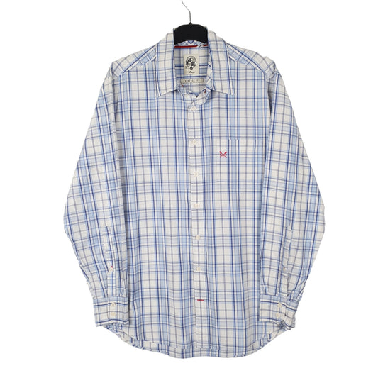 Mens Blue Crew Clothing Vintage Fit Long Sleeve Shirt