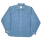 Mens Blue Eddie Bauer Vintage 90s Chamois Overshirt Shacket Long Sleeve Shirt