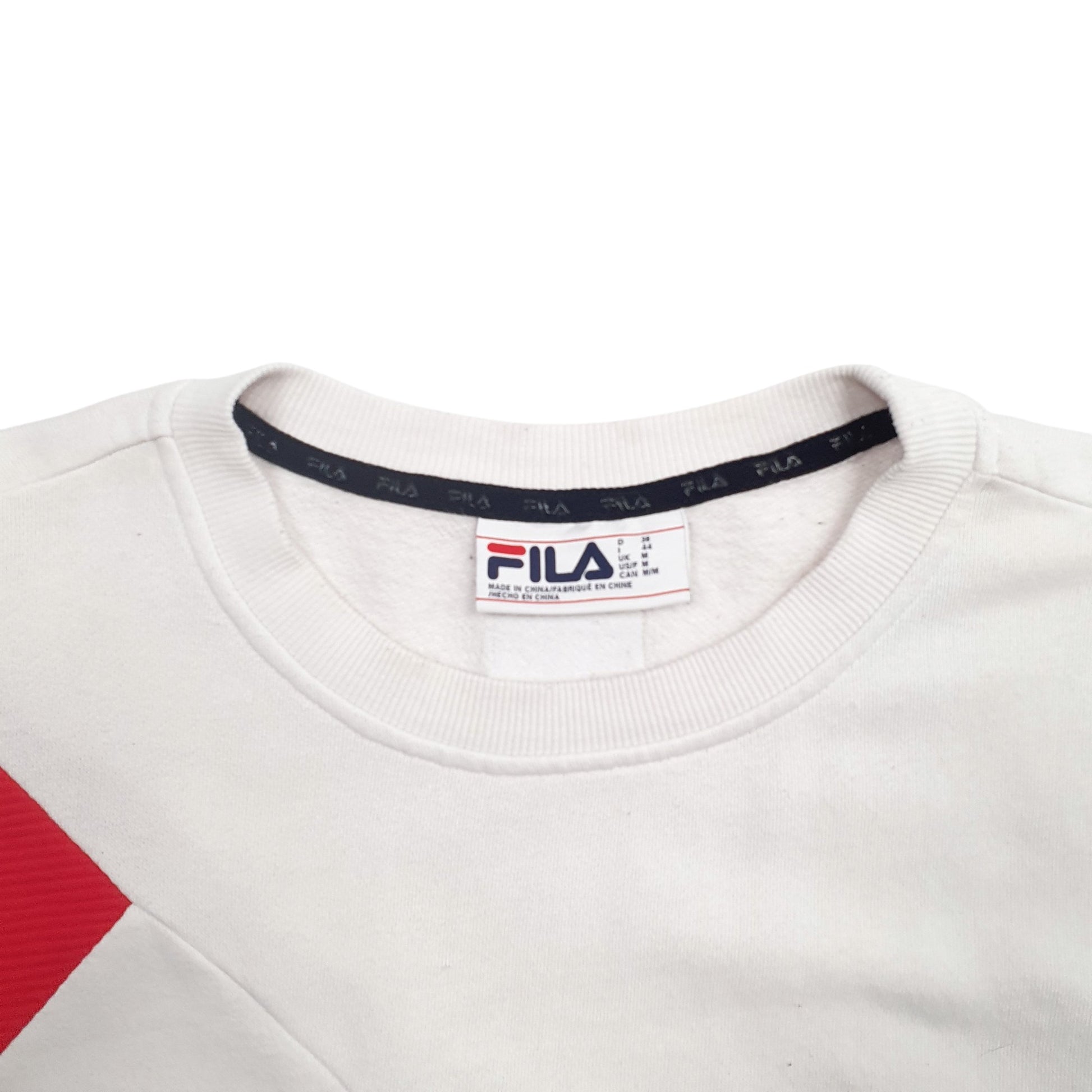 Womens White Fila Spellout Crewneck Jumper