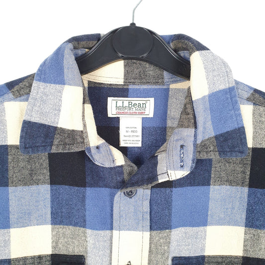 Mens Blue L.L.Bean Chamois Overshirt Shacket Long Sleeve Shirt