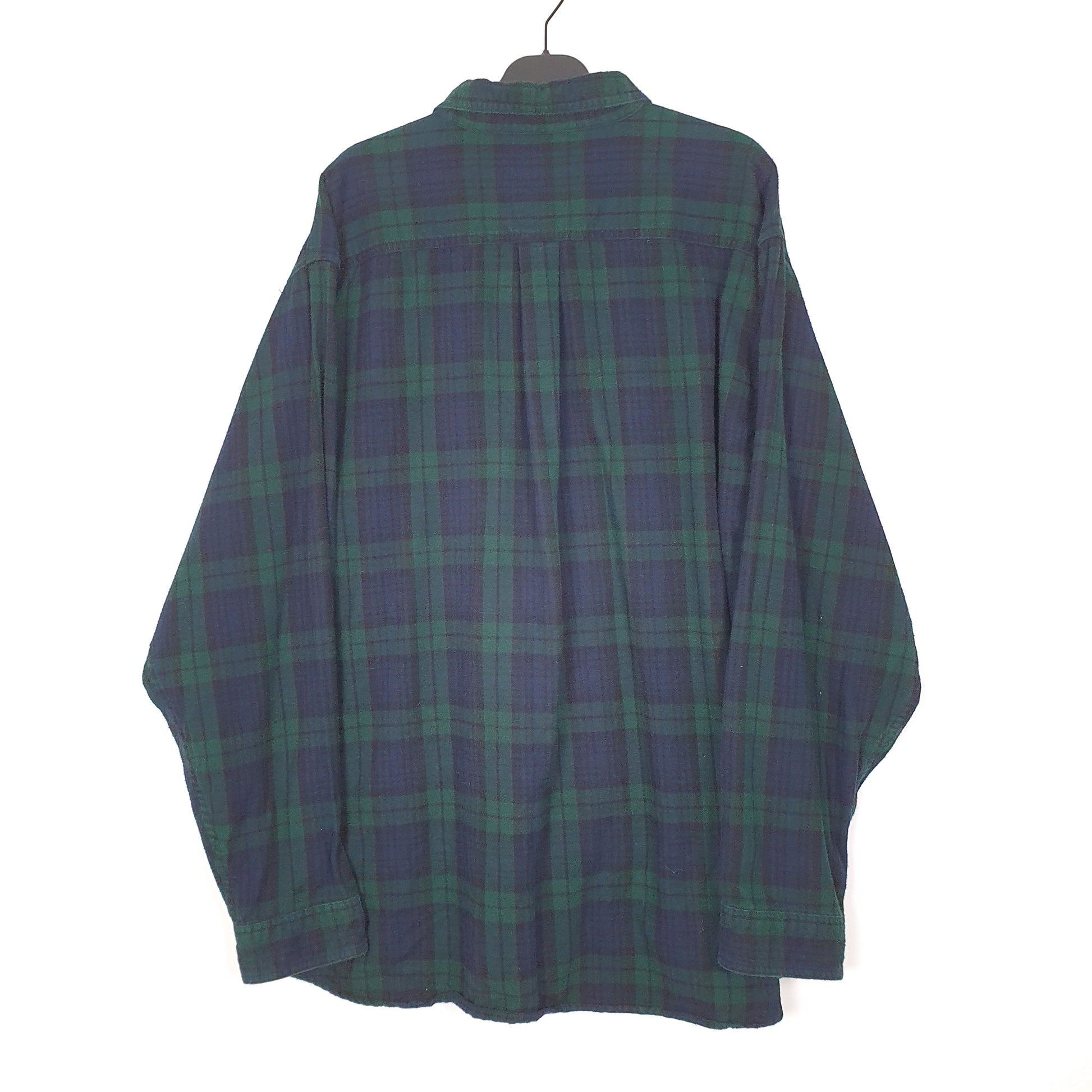 Mens Navy L.L.Bean Flannel Overshirt Long Sleeve Shirt