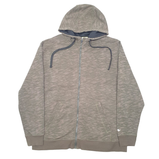 Mens Khaki Athletic Works Camouflage Hooded Hoodie Full Zip Jumper