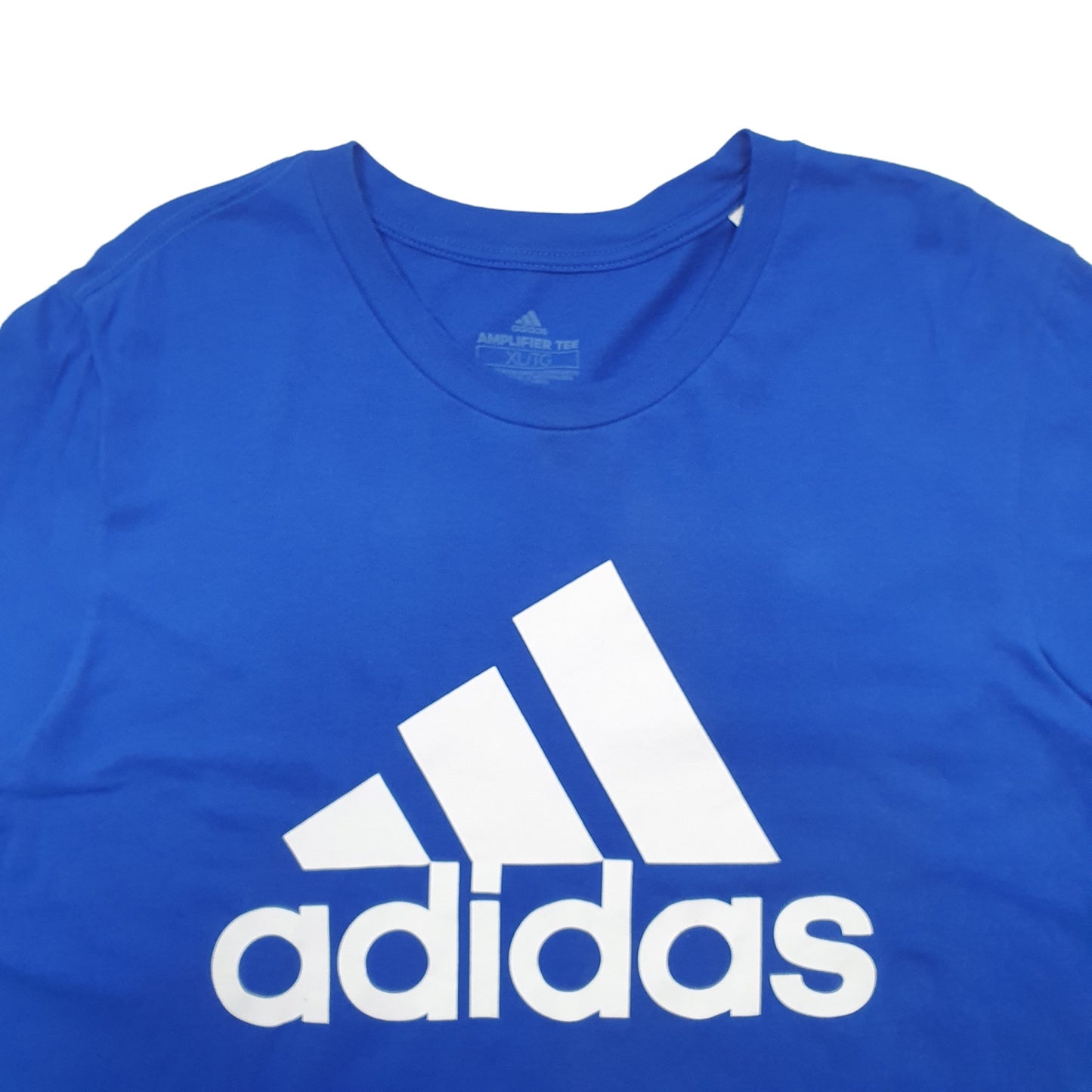 Mens Blue Adidas Spellout Short Sleeve T Shirt