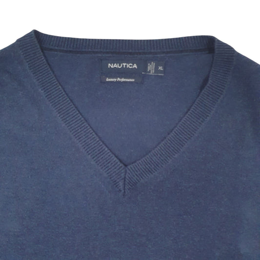 Mens Navy Nautica Luxury Performance Crewneck Jumper