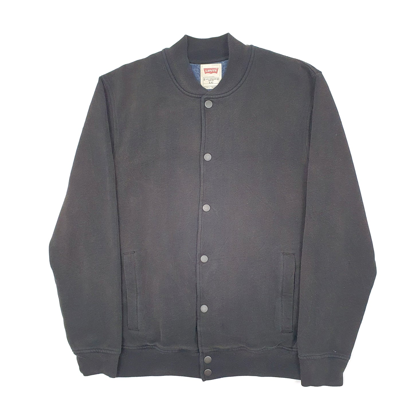 Mens Black Levis Varsity Jumper Cardigan Coat
