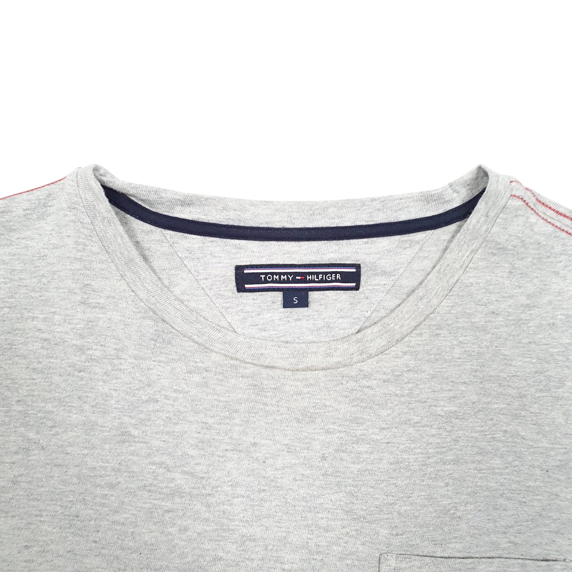 Mens Grey Tommy Hilfiger Pocket Striped Short Sleeve T Shirt