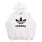 Mens White Adidas Spellout Hoodie Jumper