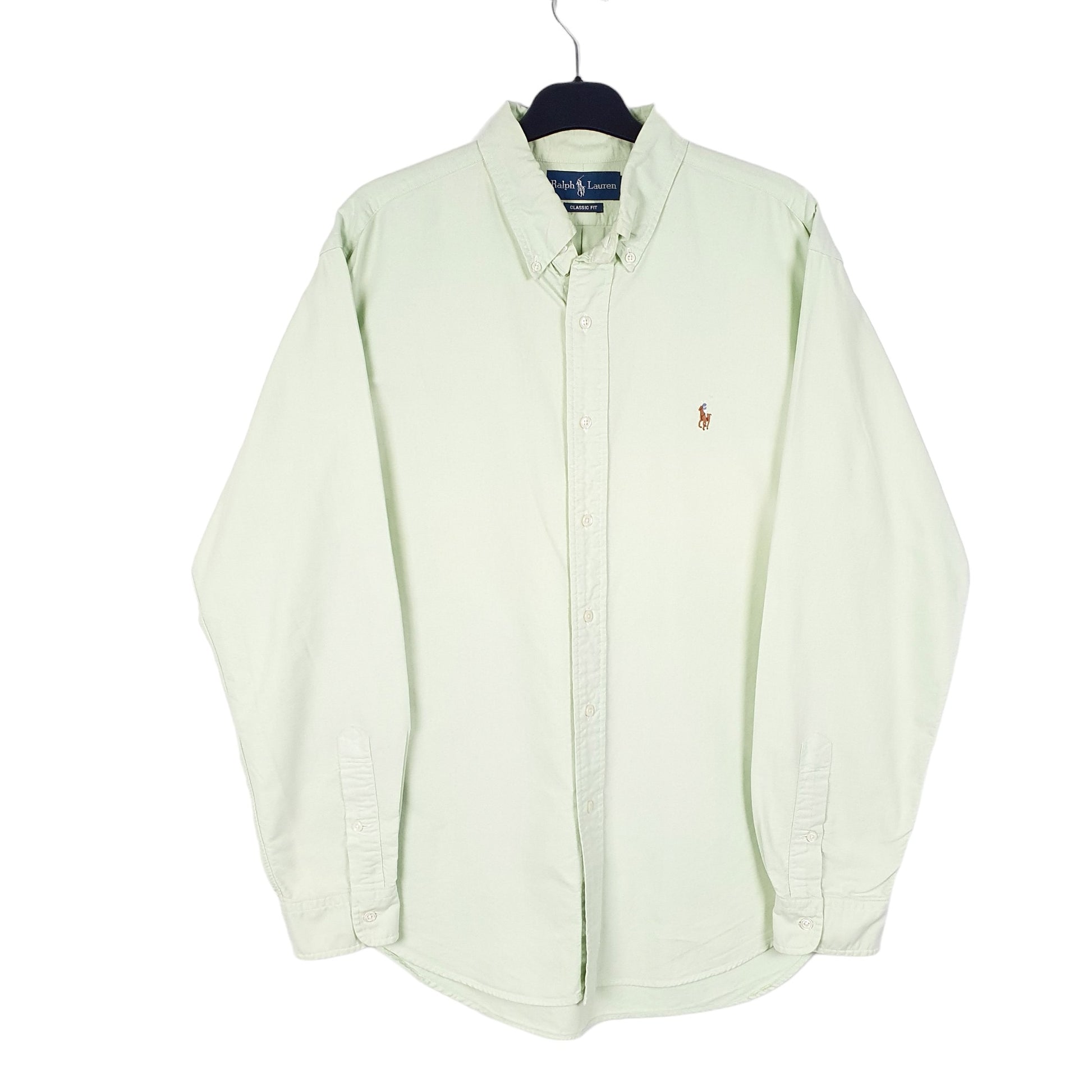 Mens Green Ralph Lauren Oxford Long Sleeve Shirt