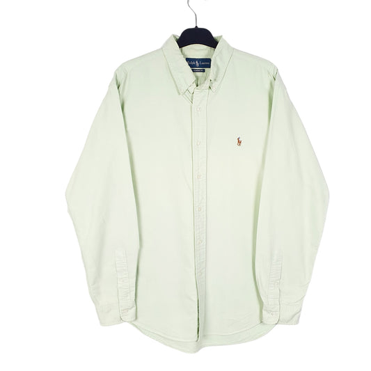 Mens Green Ralph Lauren Oxford Long Sleeve Shirt