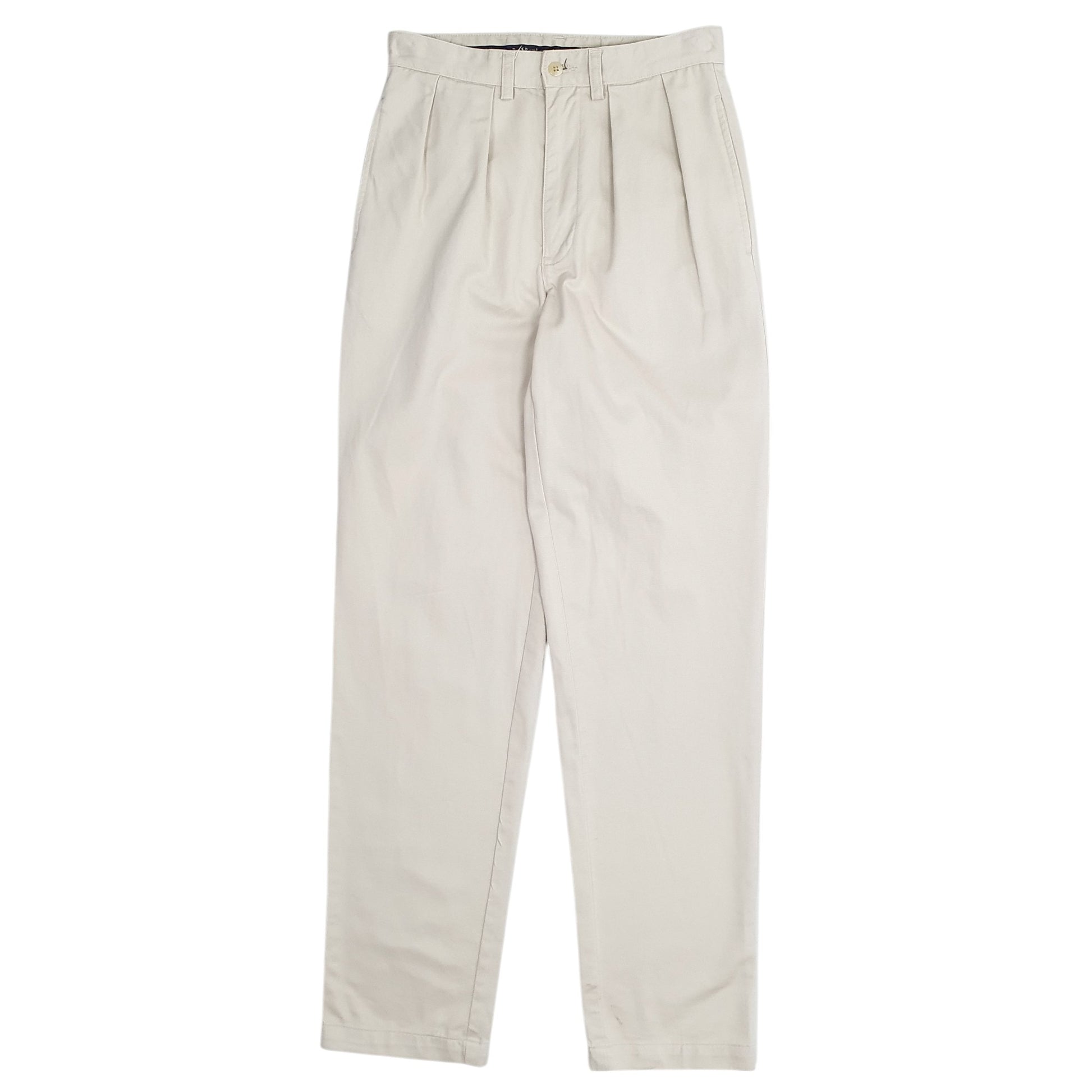 Mens Beige Polo Ralph Lauren Vintage 90s Pleated Chino Trousers