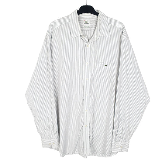 Mens White Lacoste  Long Sleeve Shirt