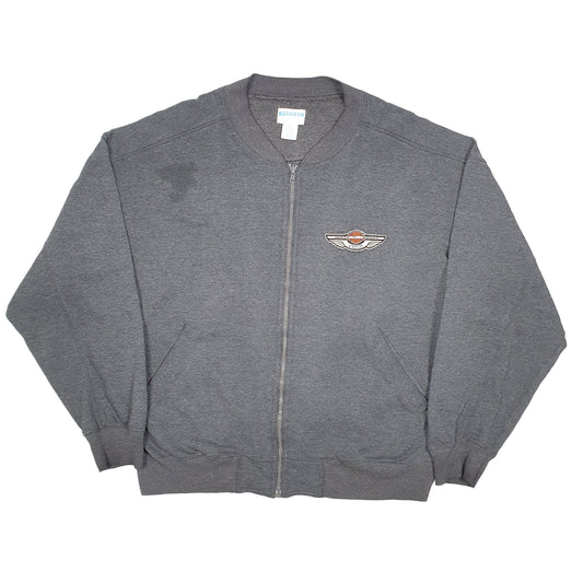 Mens Grey Cheetah Harley Davidson Motorcycles Biker Full Zip Jumper