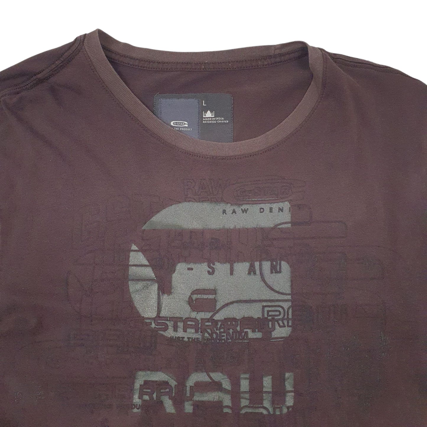 Mens Brown G Star Raw Short Sleeve T Shirt
