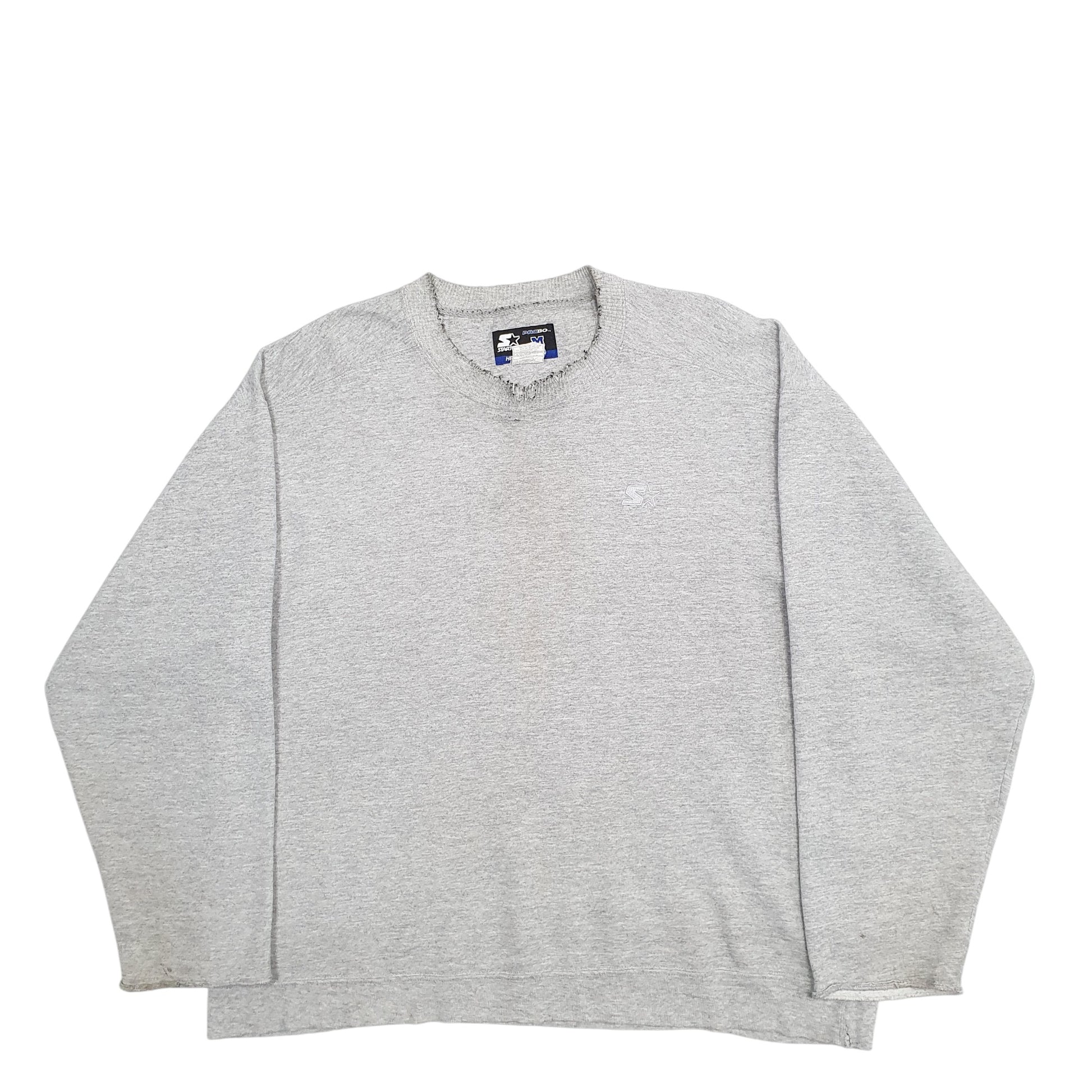 Mens Grey Starter  Crewneck Jumper