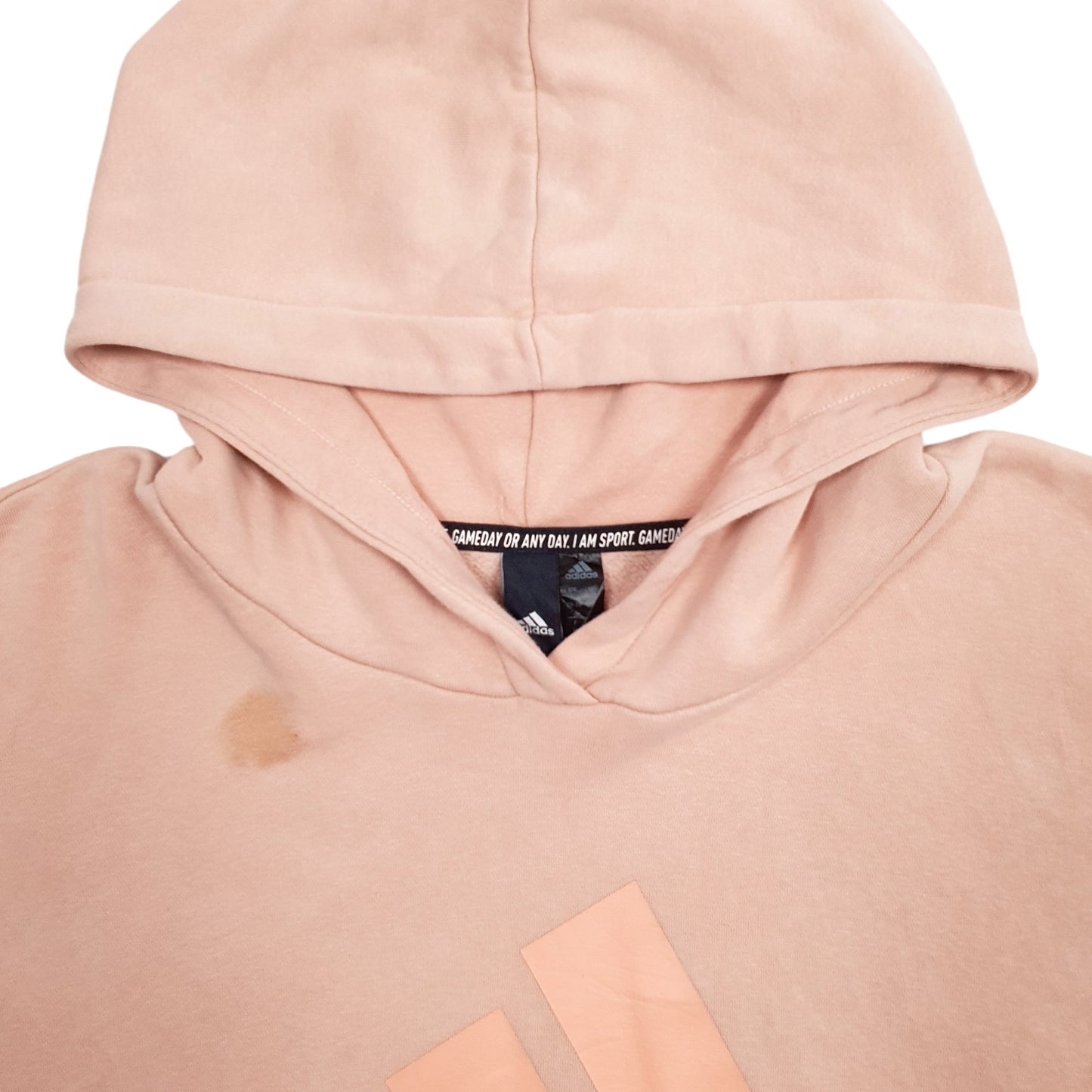 Mens Peach Adidas Spellout Hoodie Jumper