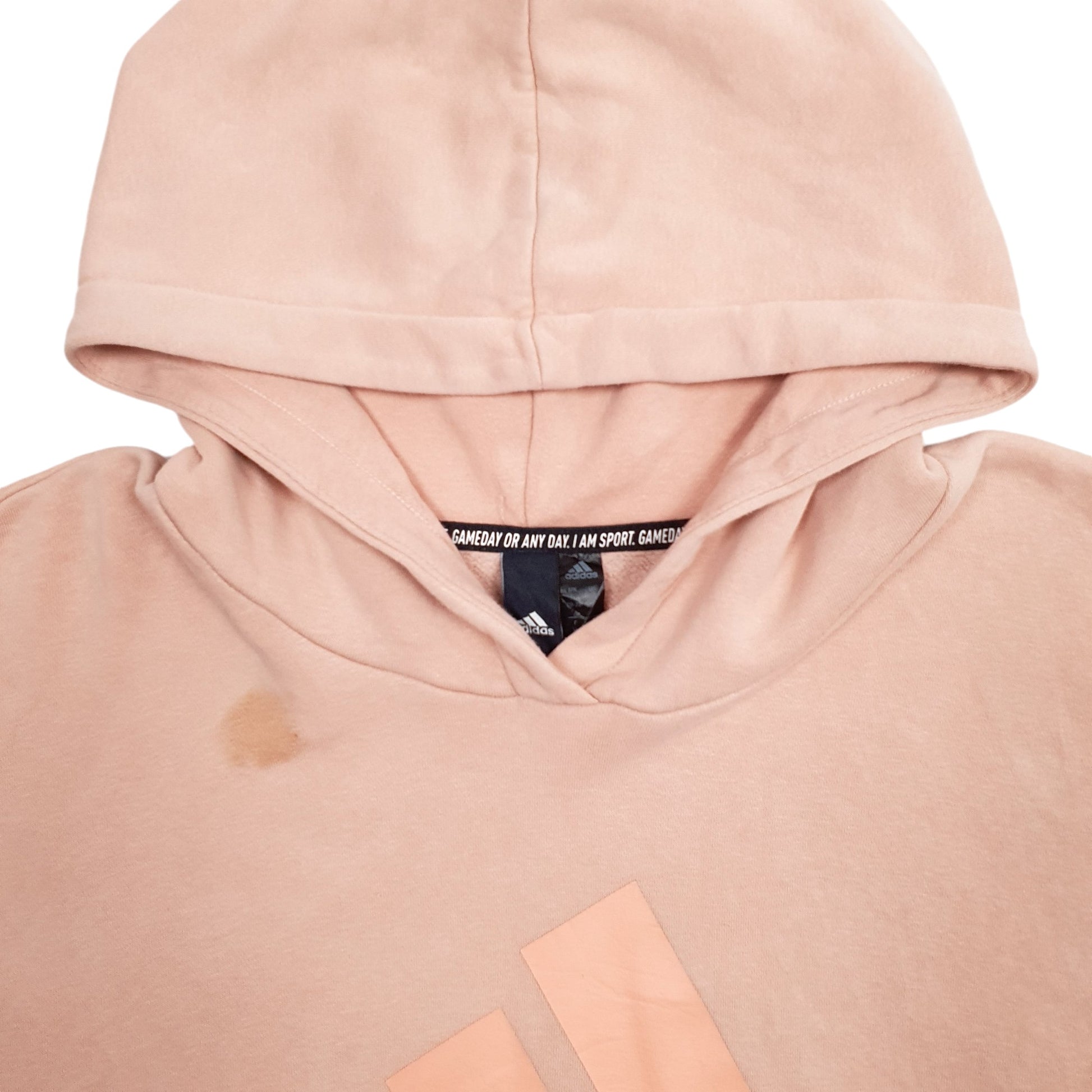 Mens Peach Adidas Spellout Hoodie Jumper