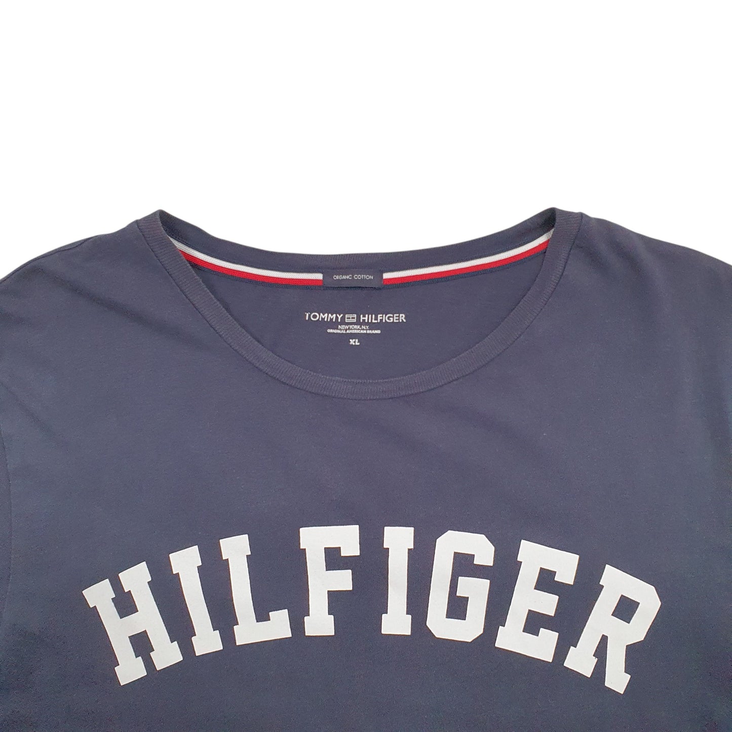 Womens Blue Tommy Hilfiger Spellout Short Sleeve T Shirt