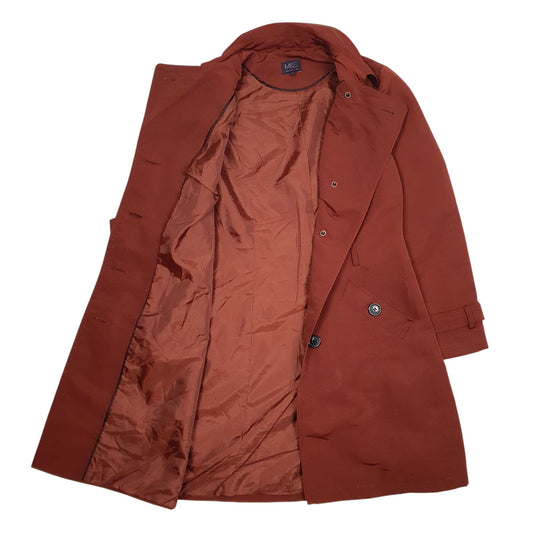 Womens Brown M&S Longlined Quarter Zip Coat