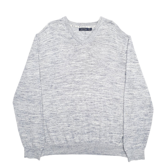 Mens Grey Nautica Knit Crewneck Jumper