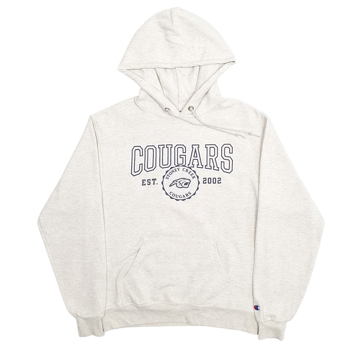 Mens Grey Champion Cougars Spellout Hoodie Jumper