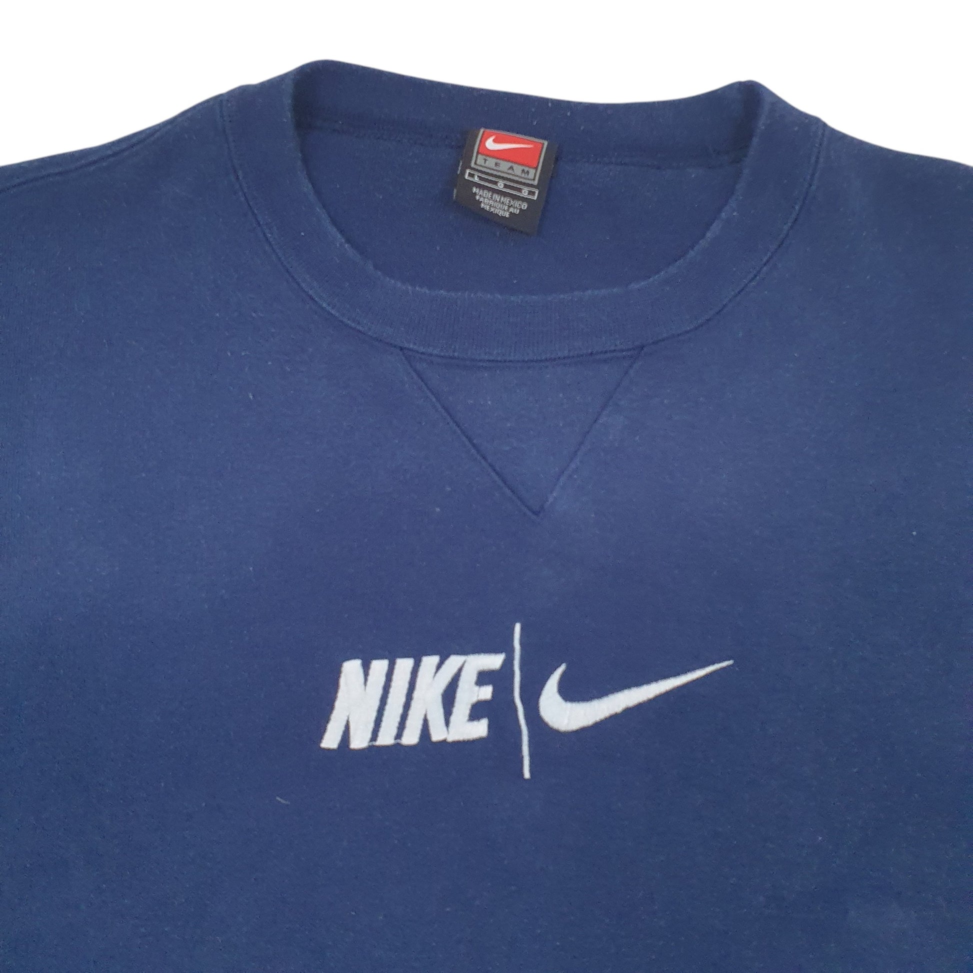 Mens Blue Nike Vintage Teams Spellout Crewneck Jumper