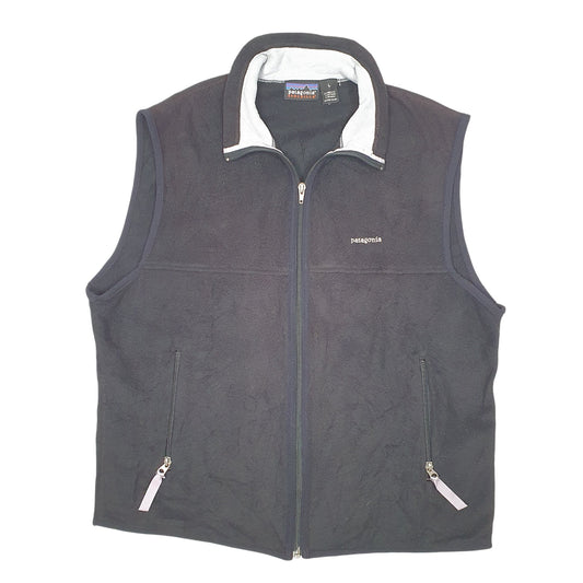 Mens Black Patagonia Vest Bodywarmer Synchilla Gilet Jumper