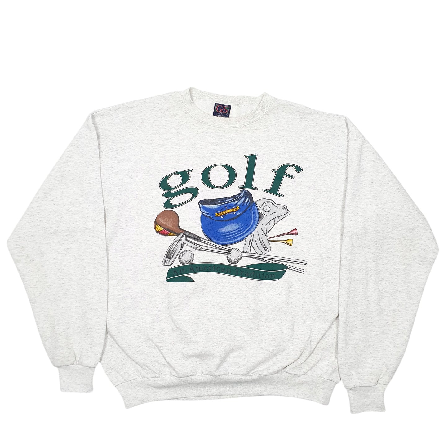 Mens Grey GS Sport Vintage Golf American Made In USA Crewneck Jumper