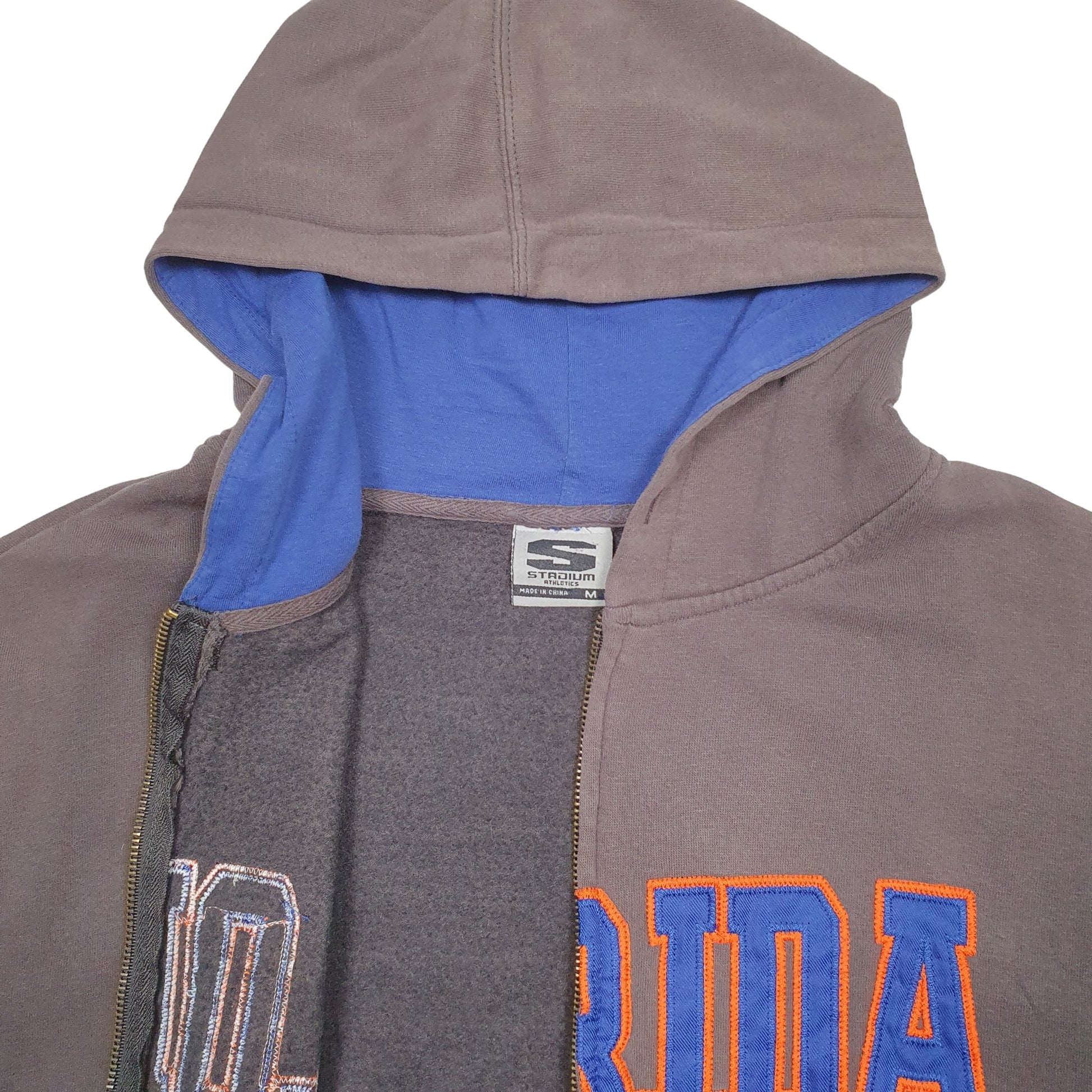 Mens Grey Stadium Florida Spellout Crocodile Sport Full Zip Jumper