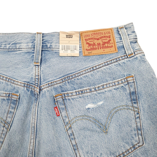 Womens Blue Levis 501 Jorts Hot Pants Distressed BNWT Denim Shorts