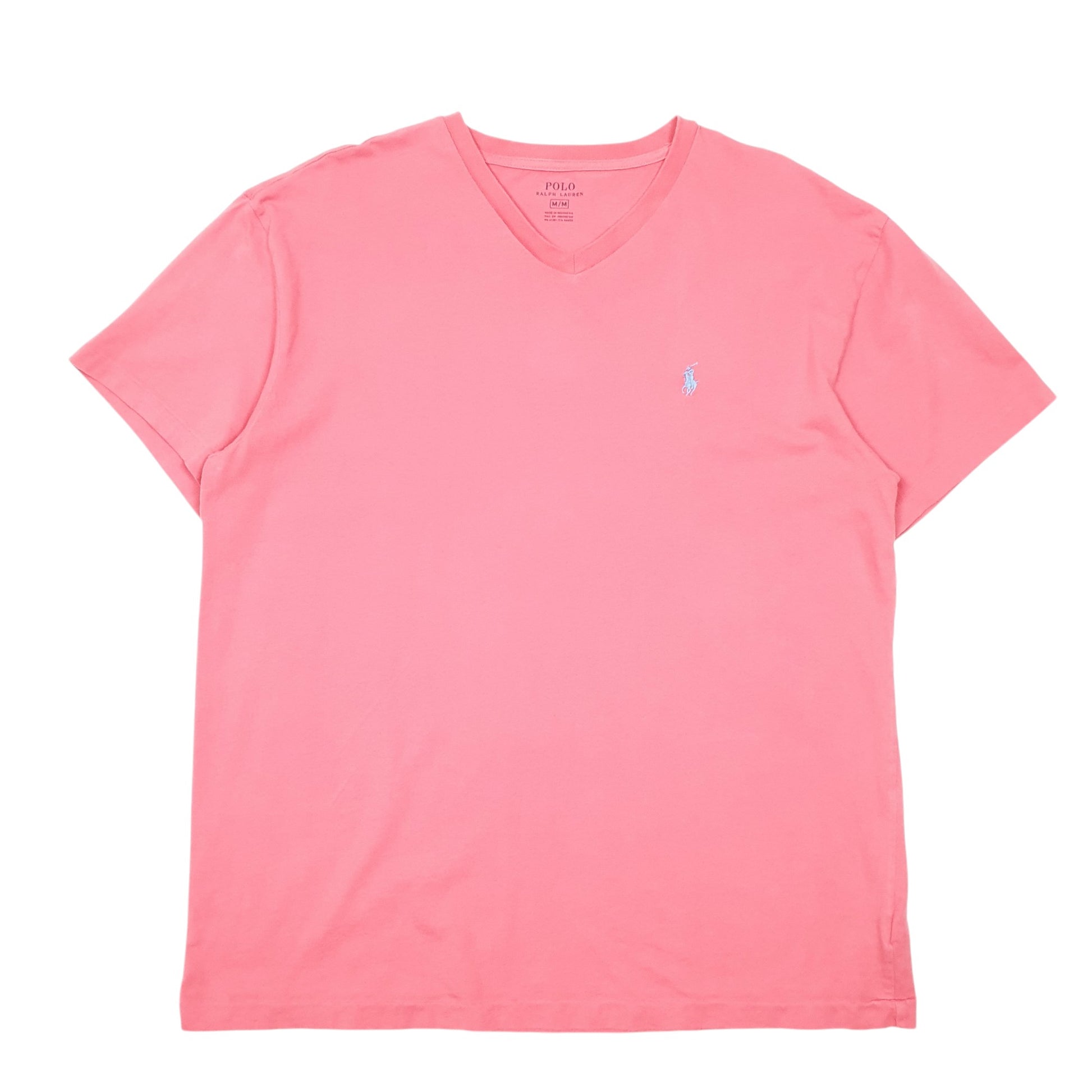 Mens Pink Polo Ralph Lauren V Neck Short Sleeve T Shirt