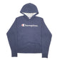 Womens Navy Champion Spellout Hoodie Jumper