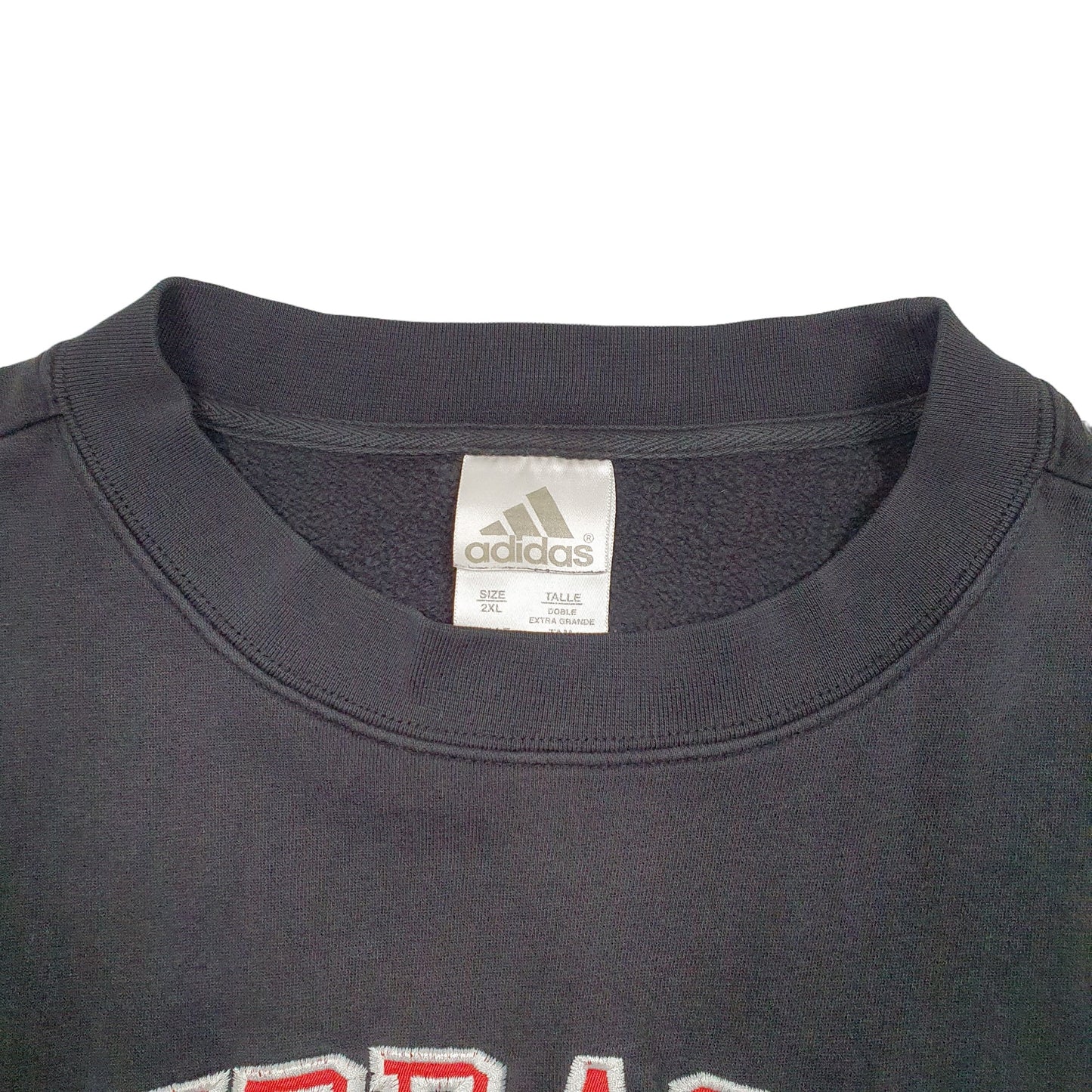 Mens Black Adidas Vintage Nebraska Spellout Crewneck Jumper