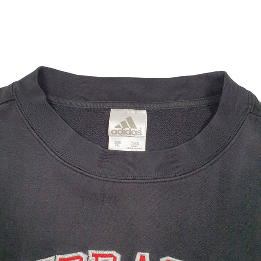 Mens Black Adidas Vintage Nebraska Spellout Crewneck Jumper