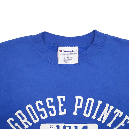 Mens Blue Champion Grosse Pointe Spellout Yatch Club Crewneck Jumper