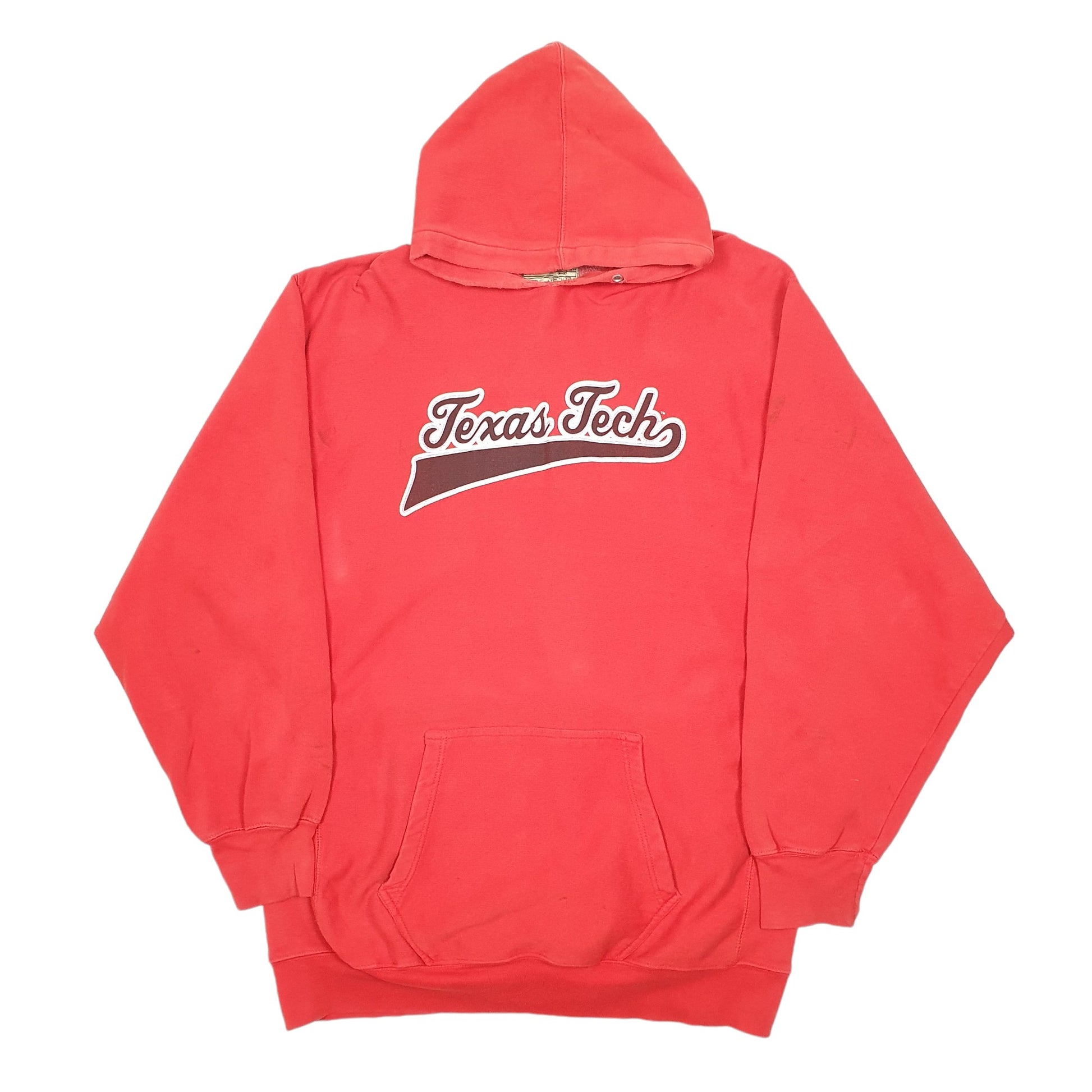 Mens Red Steve And Barrys Texas Tech College Reverse Weave Hoodie Jumper