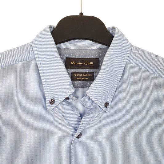 Mens Blue Massimo Dutti  Long Sleeve Shirt