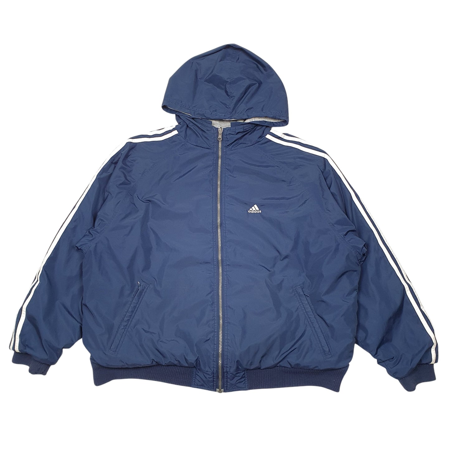 Mens Navy Adidas Hooded Reversable  Coat