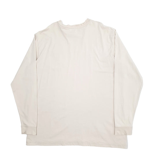 Mens Cream Carhartt  Long Sleeve T Shirt