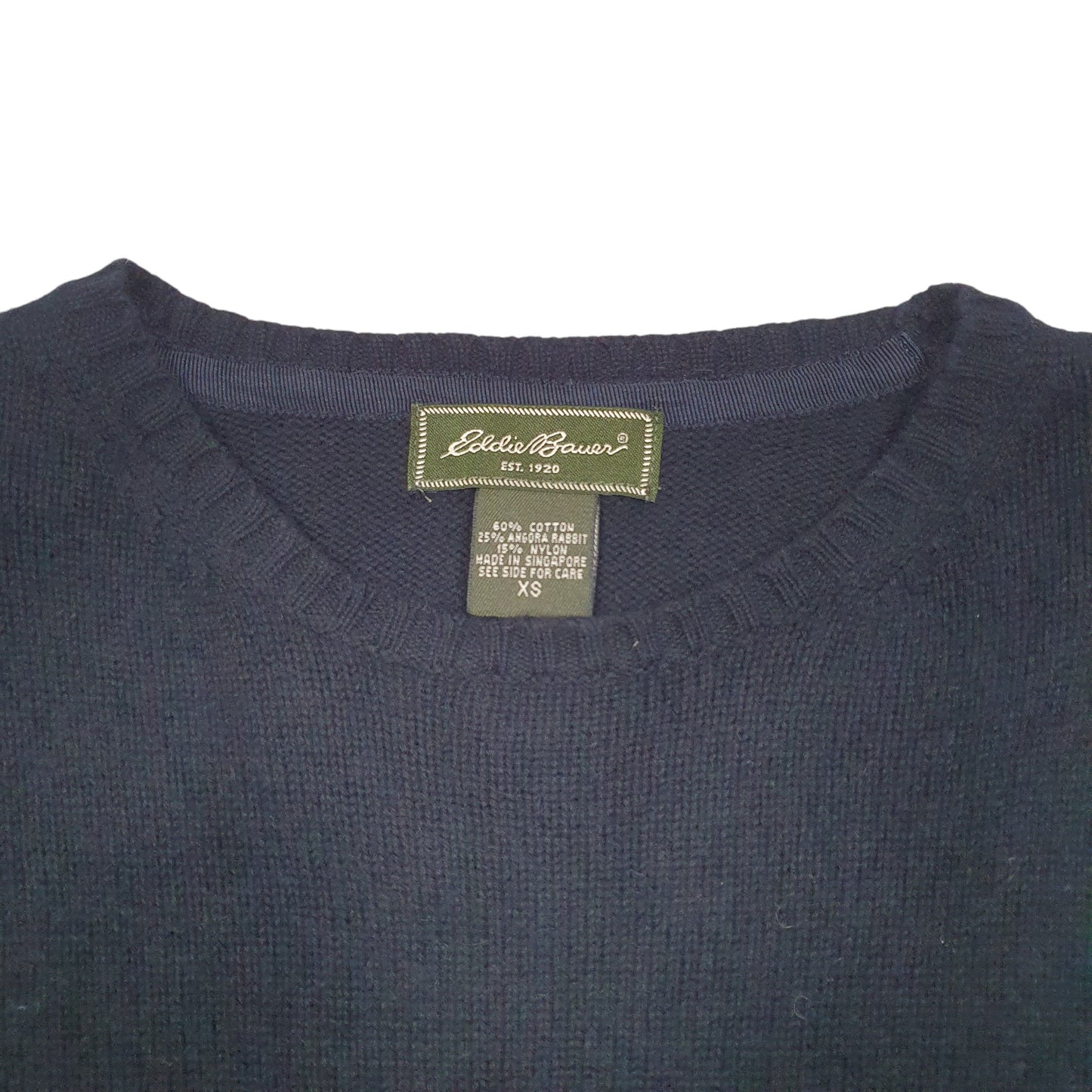 Womens Navy Eddie Bauer Knit Crewneck Jumper