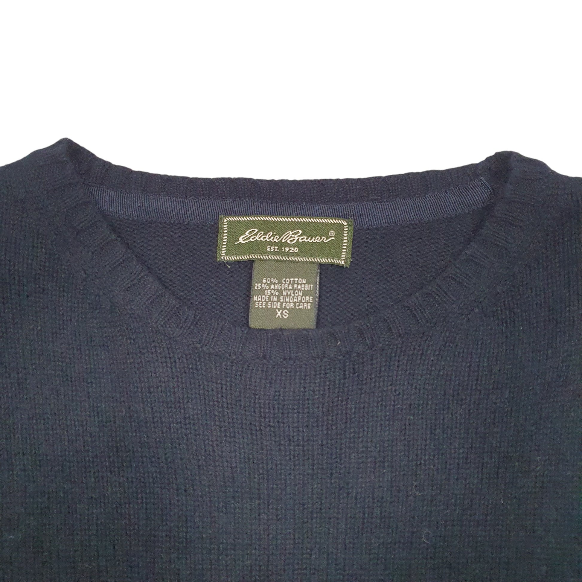 Womens Navy Eddie Bauer Knit Crewneck Jumper