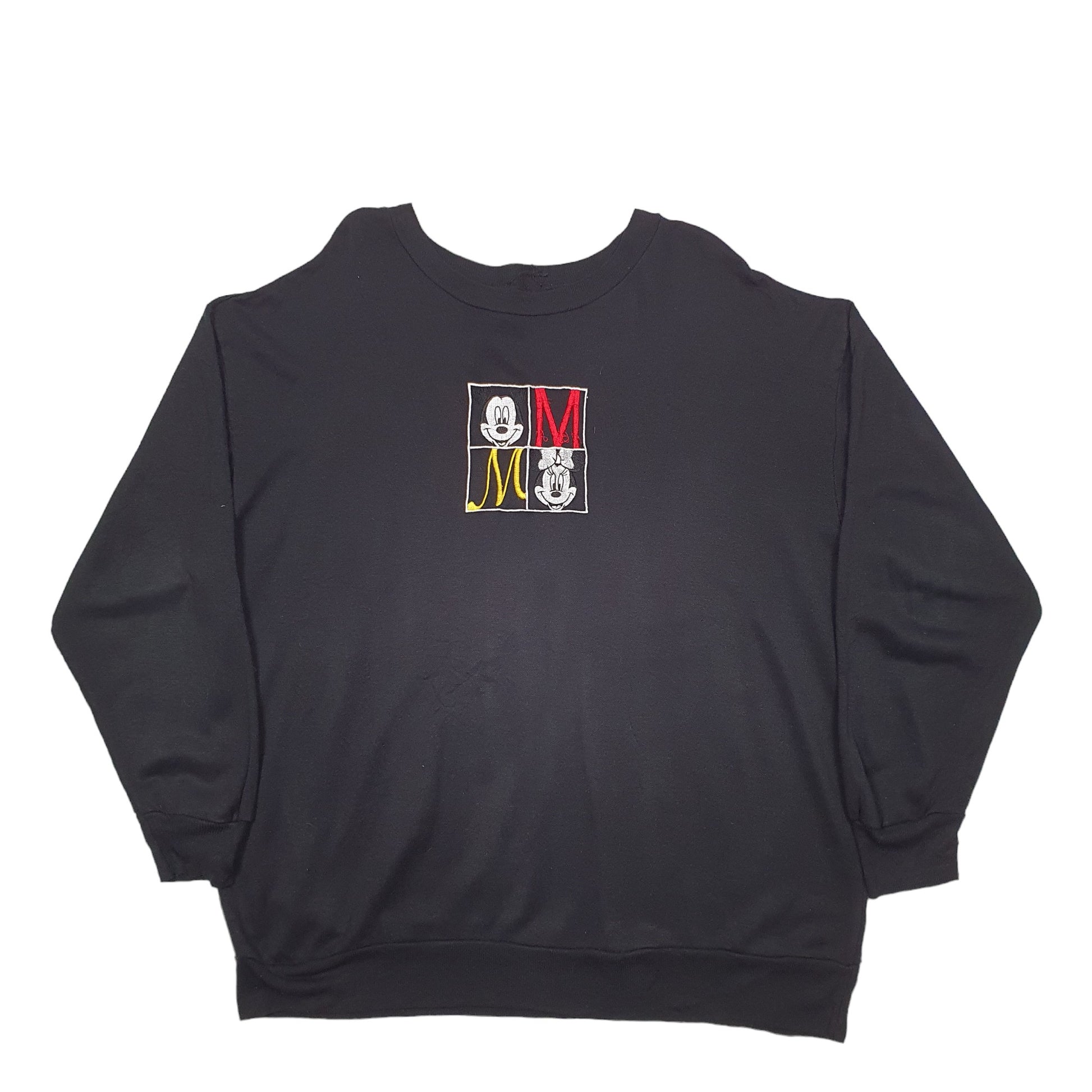 Mens Black Disney Mickey Mouse Crewneck Jumper