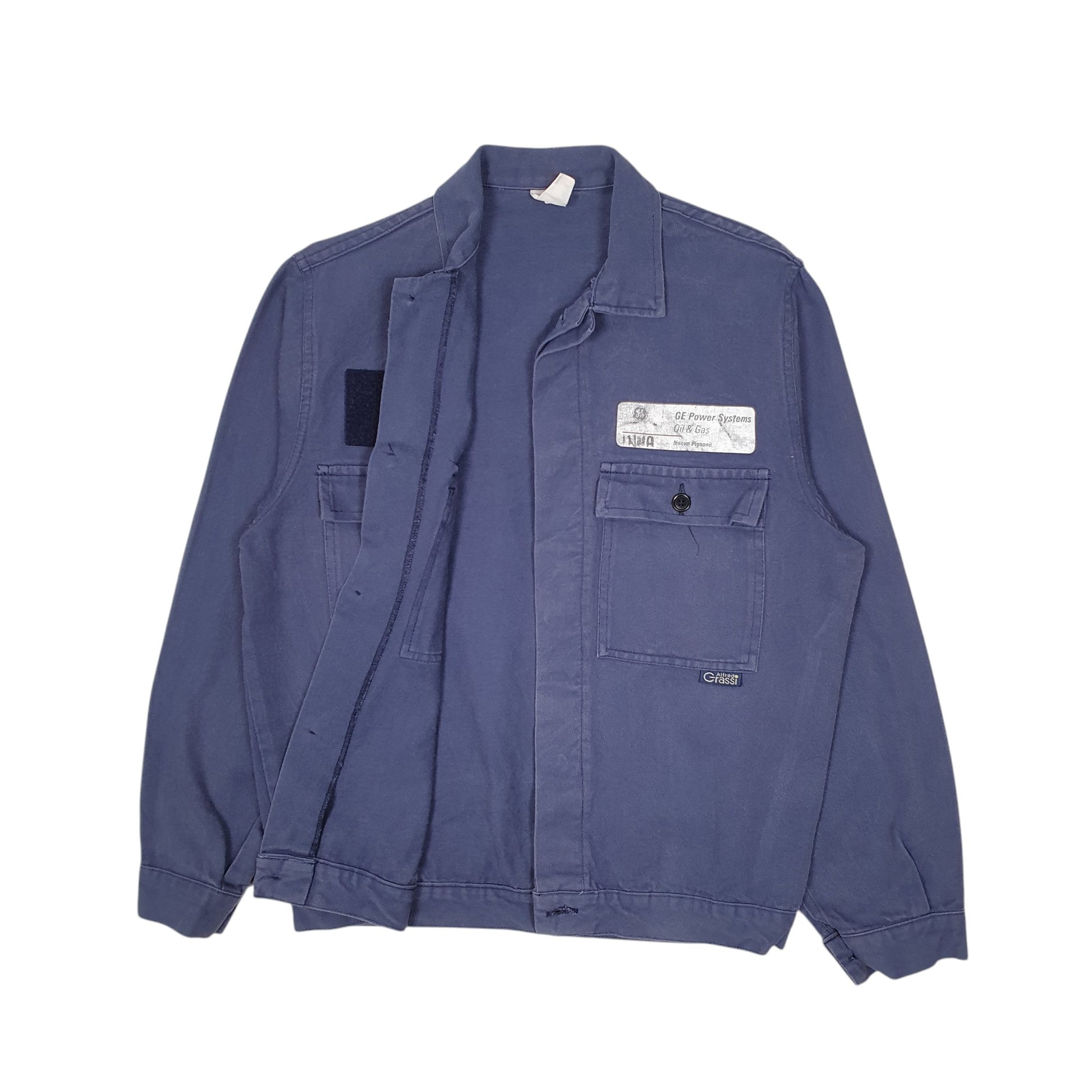 Mens Navy Alfred Grassi Vintage Chore Overshirt Hoodie Coat