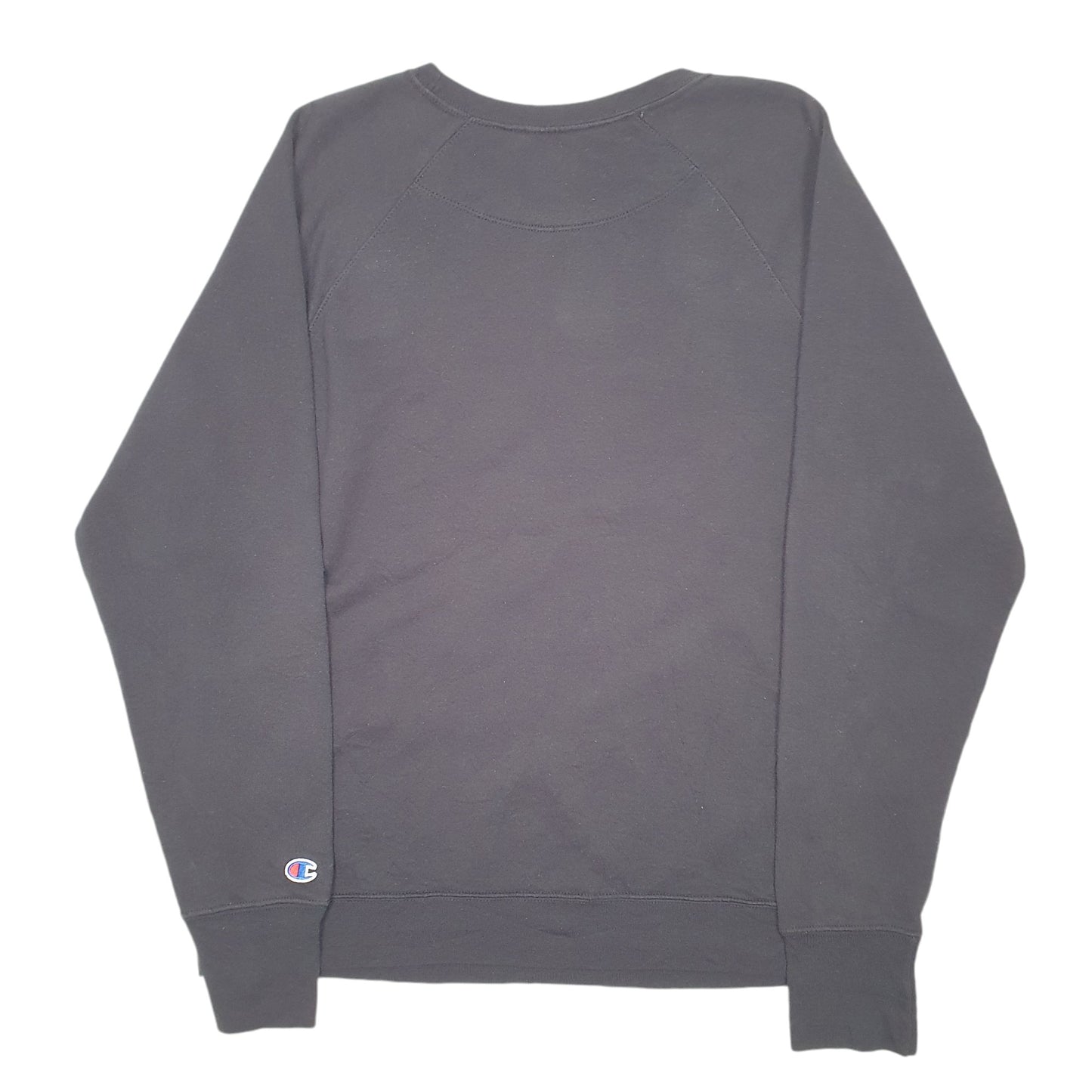 Womens Black Champion Script Raglan Crewneck Jumper