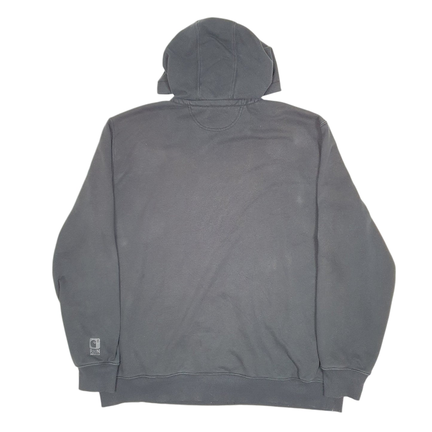 Mens Black Carhartt Workwear Hoodie Tall Rain Defender Quarter Zip Jumper