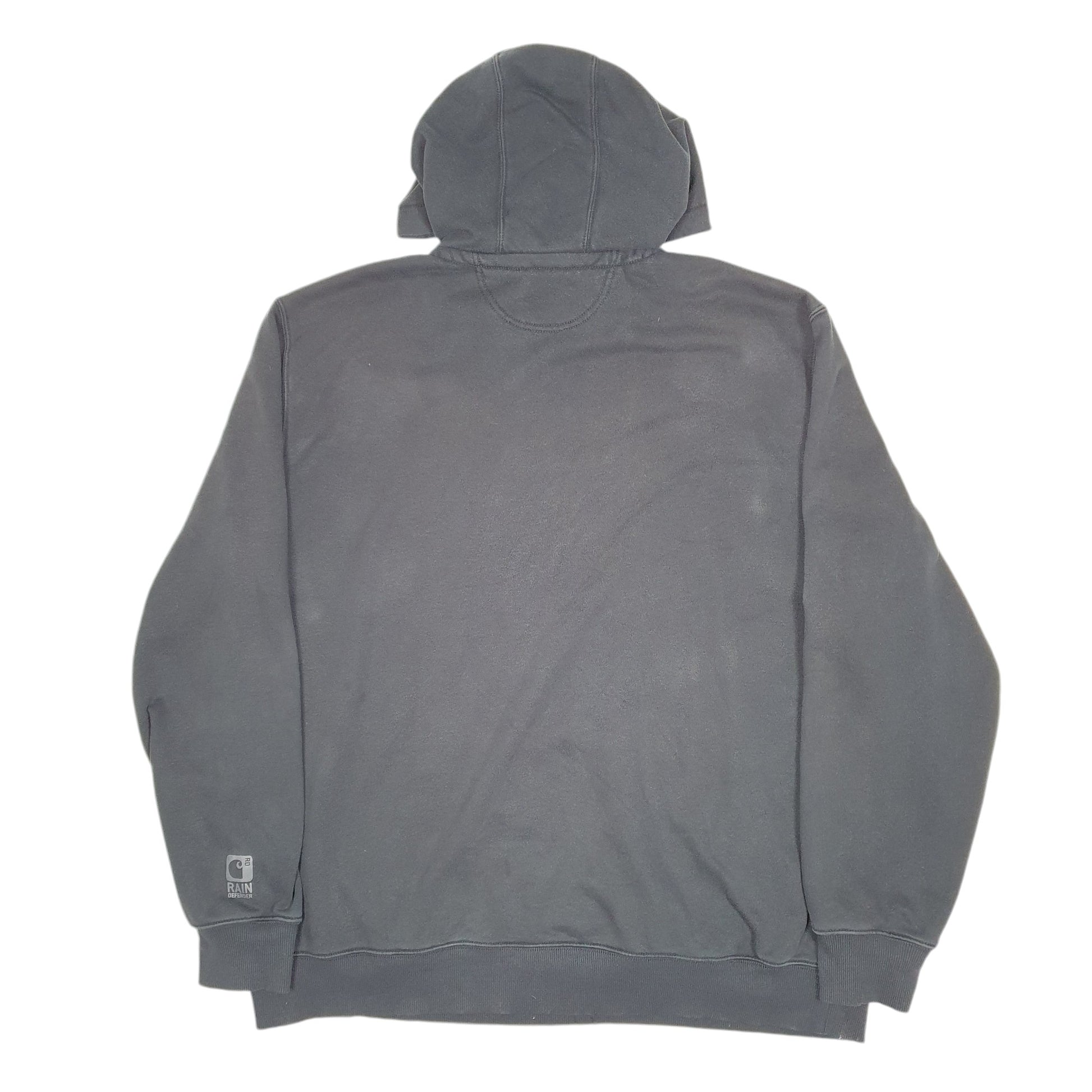 Mens Black Carhartt Workwear Hoodie Tall Rain Defender Quarter Zip Jumper