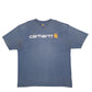 Mens Blue Carhartt Spellout Short Sleeve T Shirt