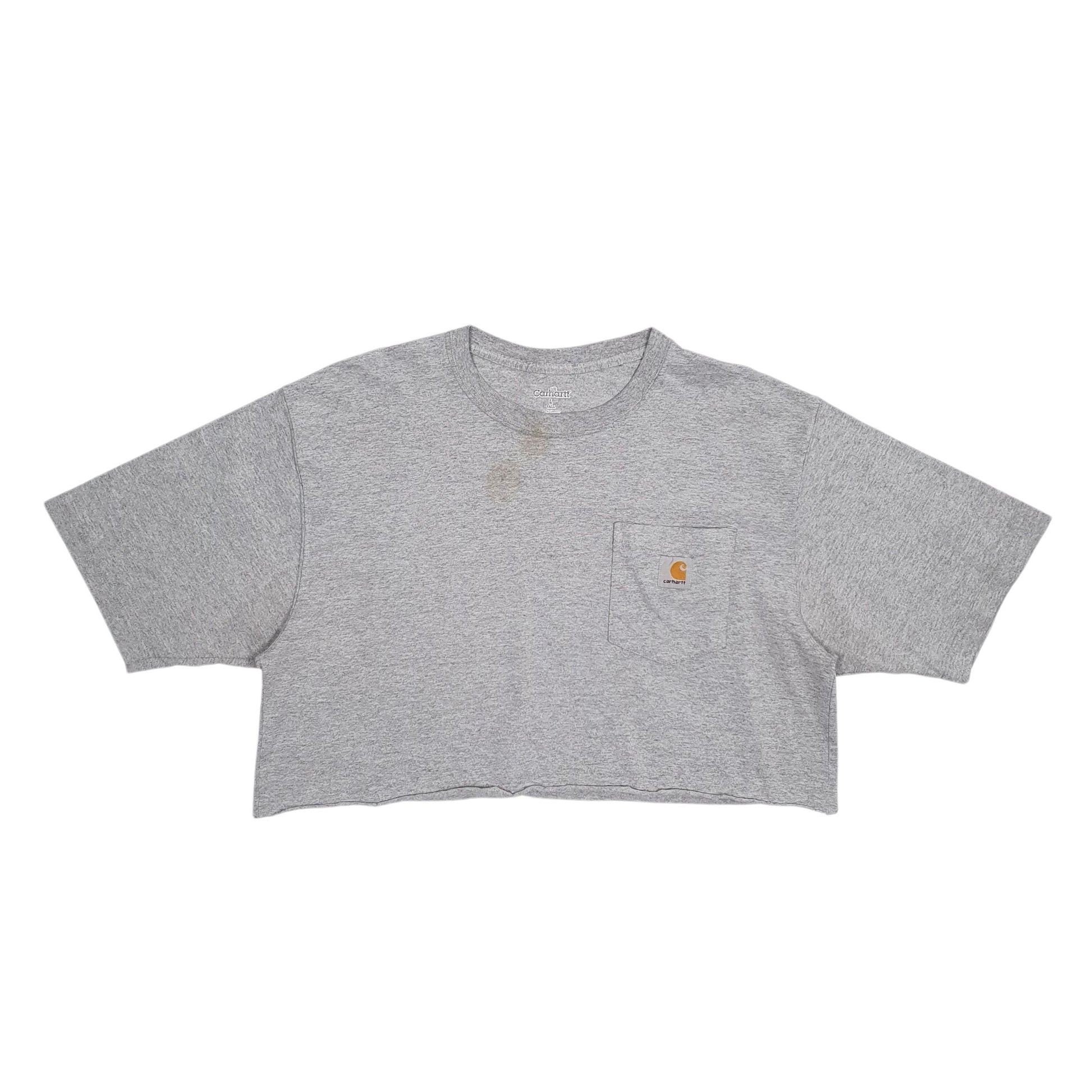 Womens Grey Carhartt Croptop Short Sleeve T Shirt