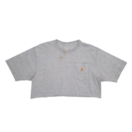Womens Grey Carhartt Croptop Short Sleeve T Shirt