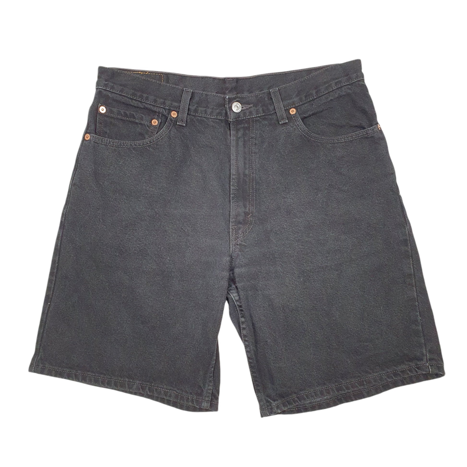 Mens Black Levis Denim Jeans Jorts 550 Relaxed Baggy Denim Shorts